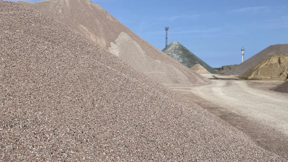 Glensanda Granit aufgehaeuft.