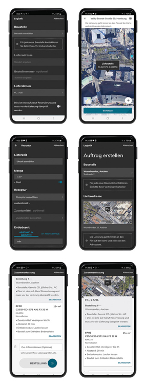 concretedirect mobil app bestellablauf